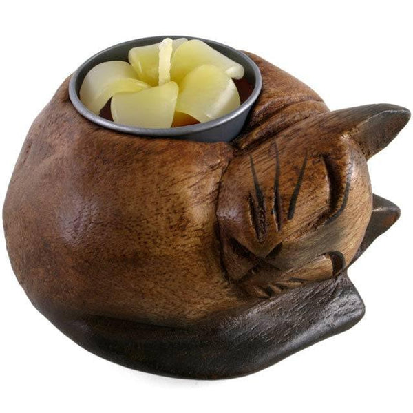 Curled Cat Tealight Holder - Home Decor Emporium