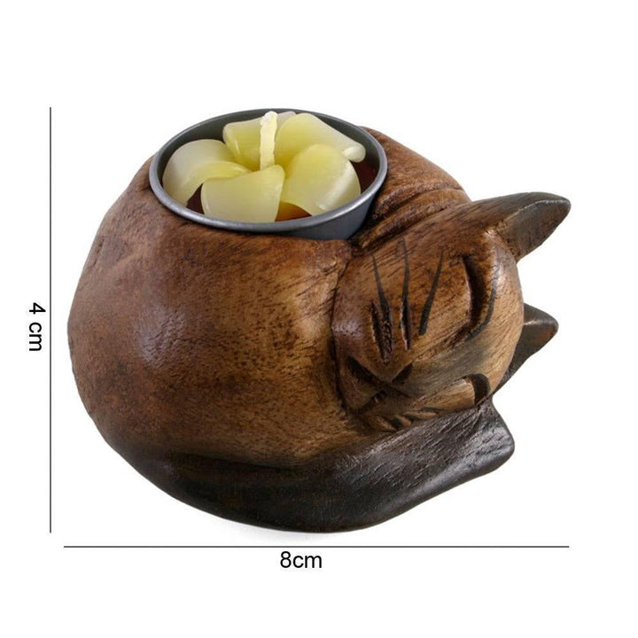 Curled Cat Tealight Holder - Home Decor Emporium