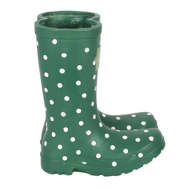 Dark Green Welly Boot Planter - Home Decor Emporium