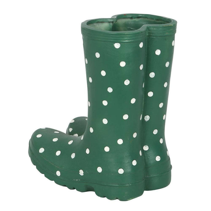 Dark Green Welly Boot Planter - Home Decor Emporium