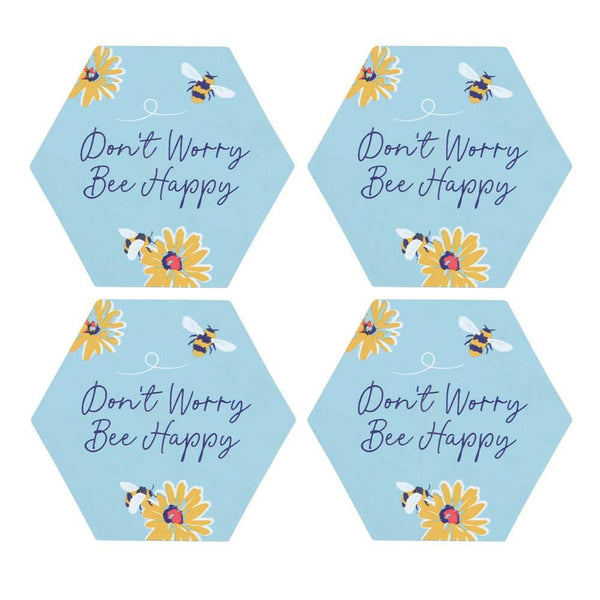 Don't Worry Be Happy Coaster Set - Home Decor Emporium