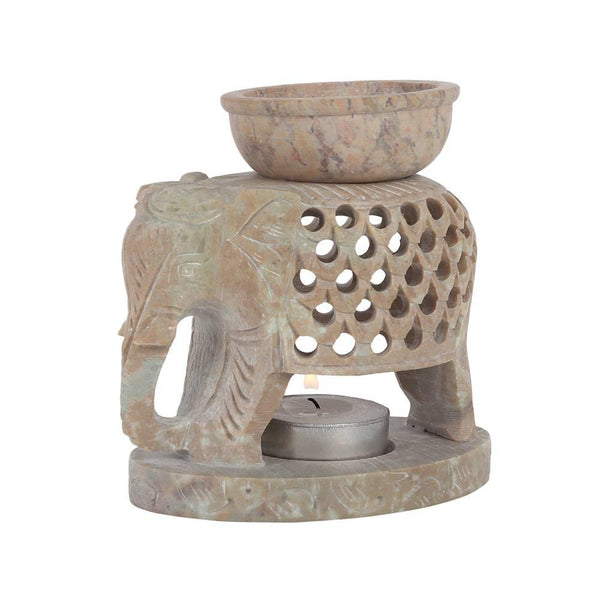 Downward Elephant Soapstone Oil Burner - Home Decor Emporium