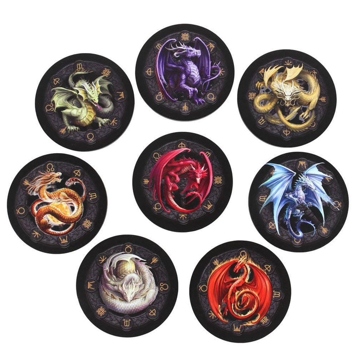 Dragons of the Sabbats Coaster Set by Anne Stokes - Home Decor Emporium