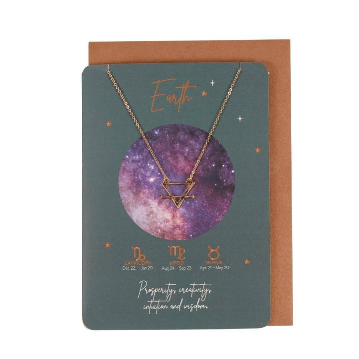 Earth Element Zodiac Necklace Card - Home Decor Emporium