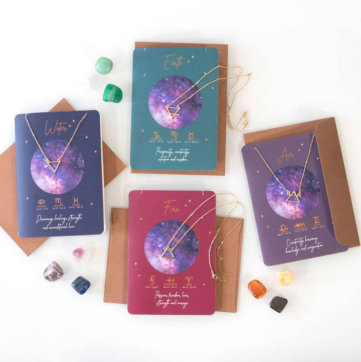 Earth Element Zodiac Necklace Card - Home Decor Emporium