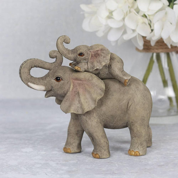 Elephant Adventure Mother and Baby Elephant Ornament - Home Decor Emporium