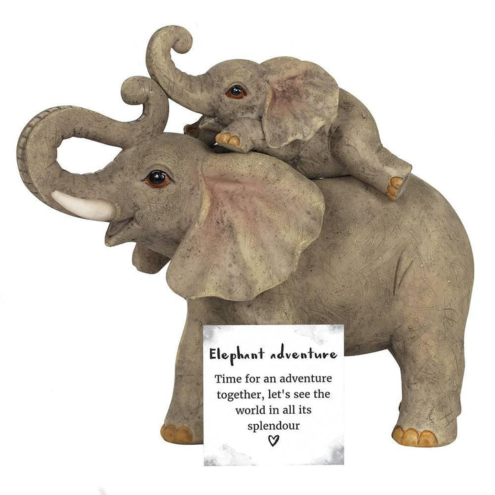 Elephant Adventure Mother and Baby Elephant Ornament - Home Decor Emporium