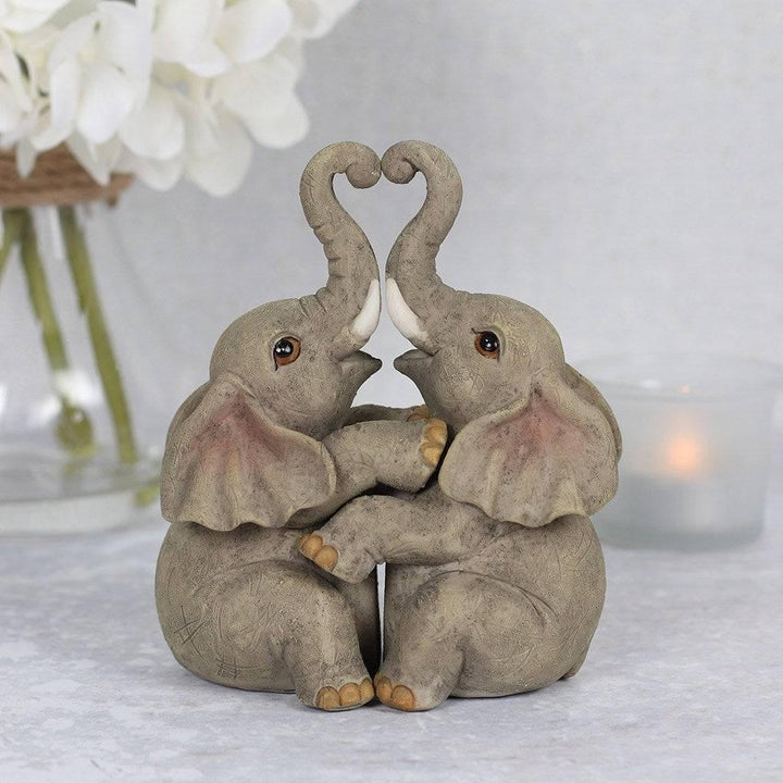 Elephant Embrace Elephant Couple Ornament - Home Decor Emporium