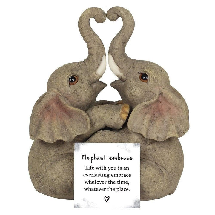 Elephant Embrace Elephant Couple Ornament - Home Decor Emporium