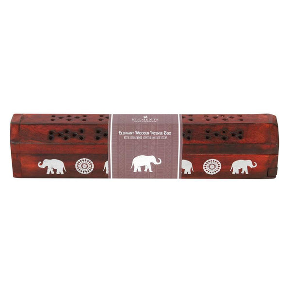 Elephant Wooden Rosewood Incense Box Set - Home Decor Emporium