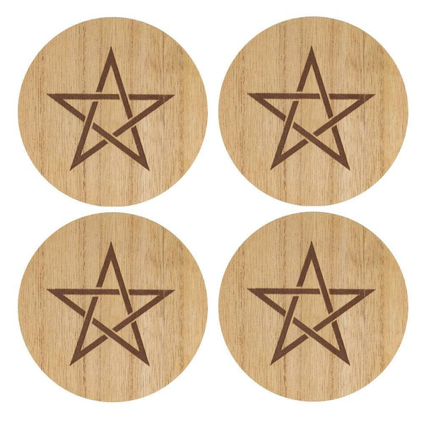 Engraved Pentagram Coaster Set - Home Decor Emporium