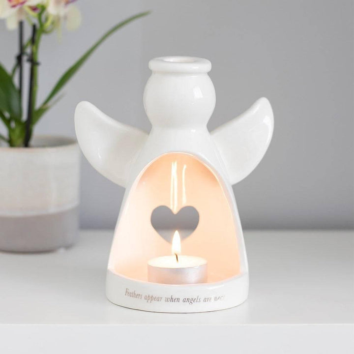 Feathers Appear Angel Tealight Holder - Home Decor Emporium