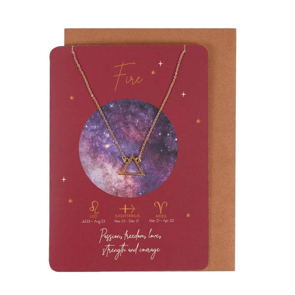 Fire Element Zodiac Necklace Card - Home Decor Emporium