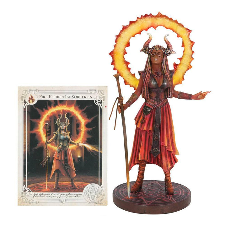 Fire Elemental Sorceress Figurine by Anne Stokes - Home Decor Emporium