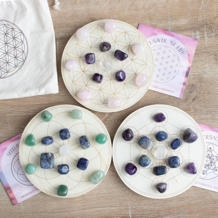 Flower of Life Crystal Grid Set - Home Decor Emporium