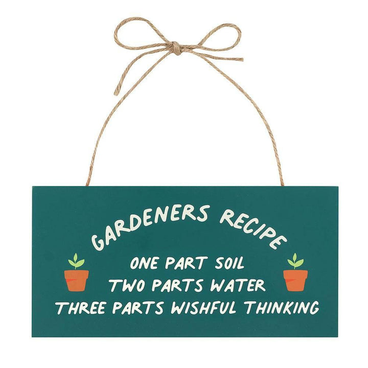 Gardeners Recipe Hanging Sign - Home Decor Emporium