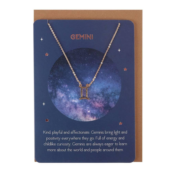 Gemini Zodiac Necklace Card - Home Decor Emporium