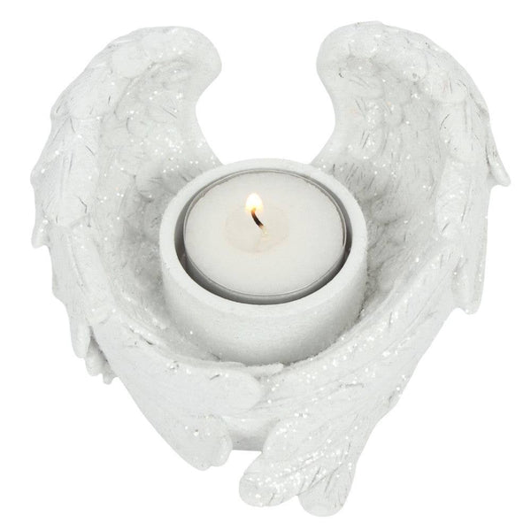 Glitter Angel Wing Candle Holder - Home Decor Emporium