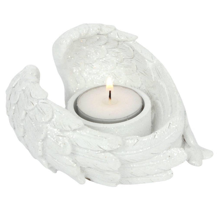 Glitter Angel Wing Candle Holder - Home Decor Emporium