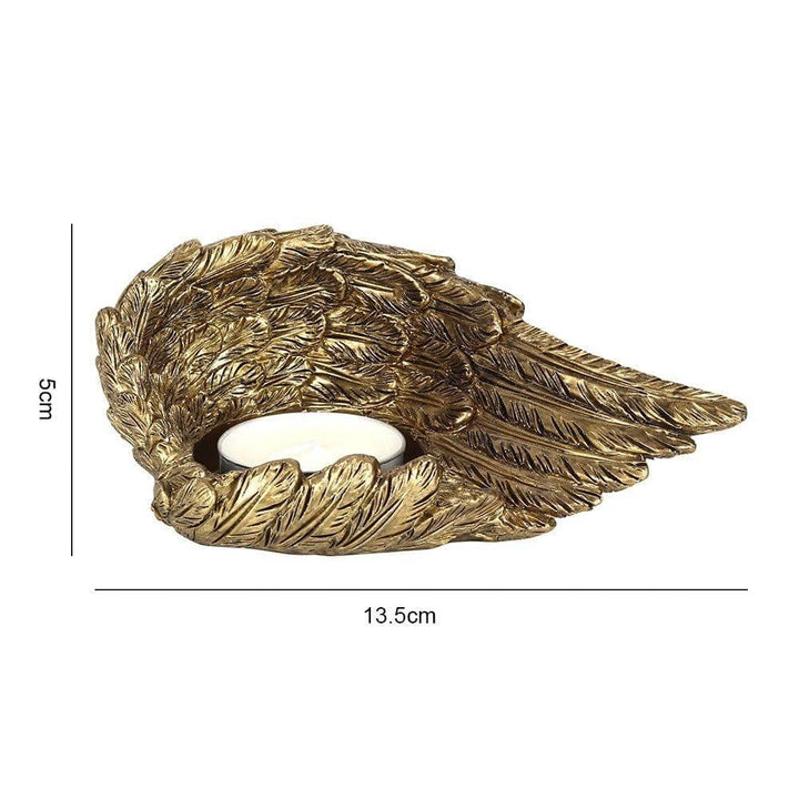 Gold Single Lowered Angel Wing Candle Holder - Home Decor Emporium