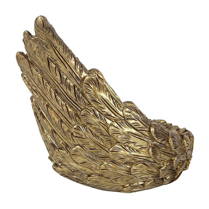 Gold Single Raised Angel Wing Candle Holder - Home Decor Emporium