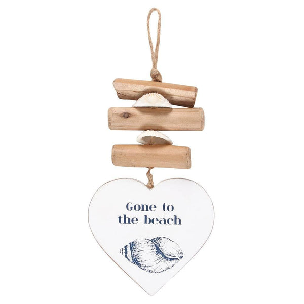 Gone To The Beach Driftwood Heart Sign - Home Decor Emporium