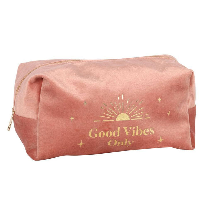 Good Vibes Only Velvet Toiletry Bag - Home Decor Emporium