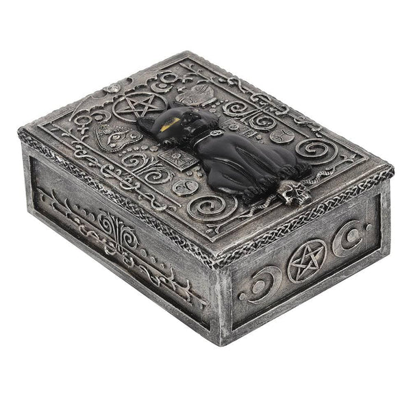 Gothic Black Cat Resin Storage Box - Home Decor Emporium