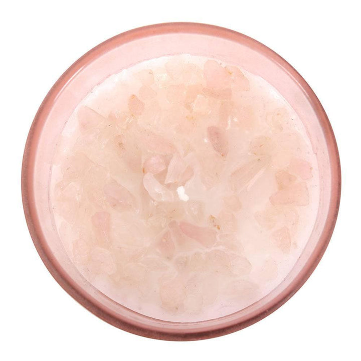 Gratitude Wild Rose Crystal Chip Candle - Home Decor Emporium