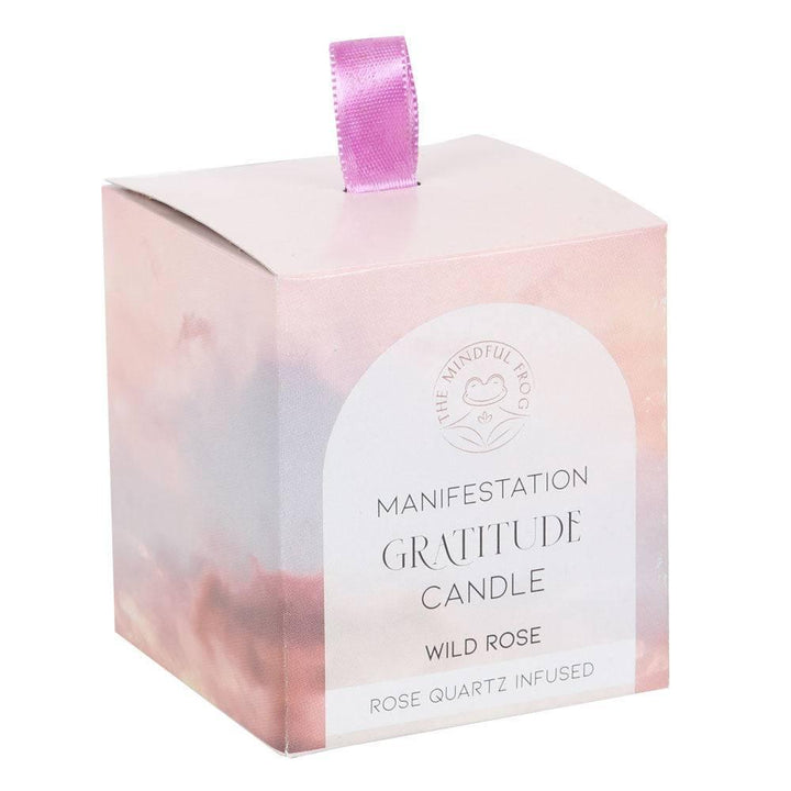 Gratitude Wild Rose Crystal Chip Candle - Home Decor Emporium