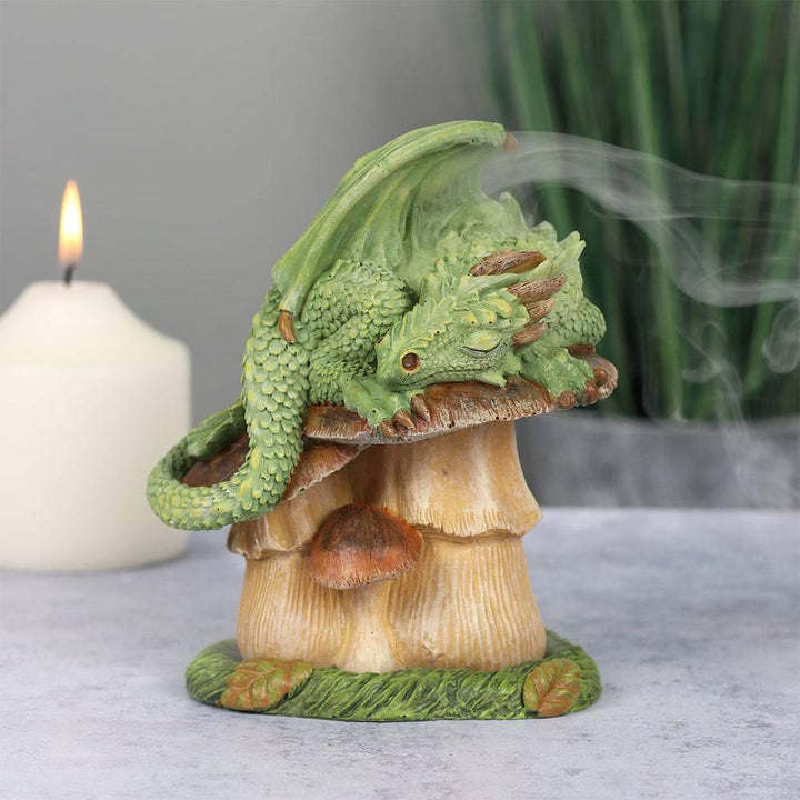 Green Dragon Incense Cone Burner by Anne Stokes - Home Decor Emporium