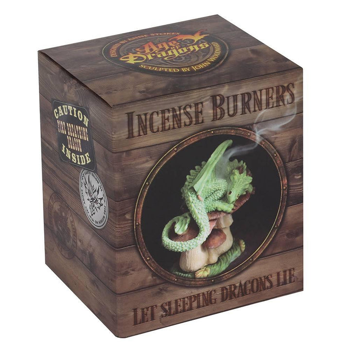 Green Dragon Incense Cone Burner by Anne Stokes - Home Decor Emporium