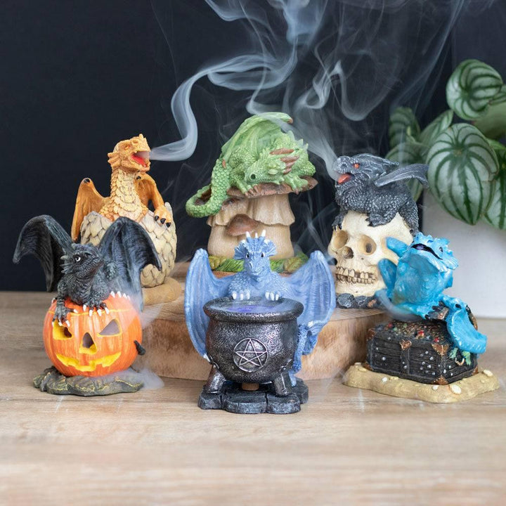 Green Dragon Incense Cone Burner by Anne Stokes - Home Decor Emporium