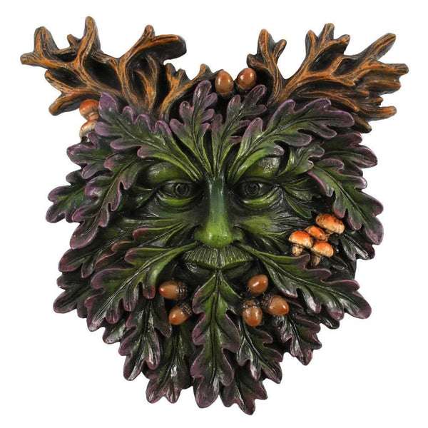 Green Man Face Plaque - Detailed Pagan God-Inspired - Home Decor Emporium