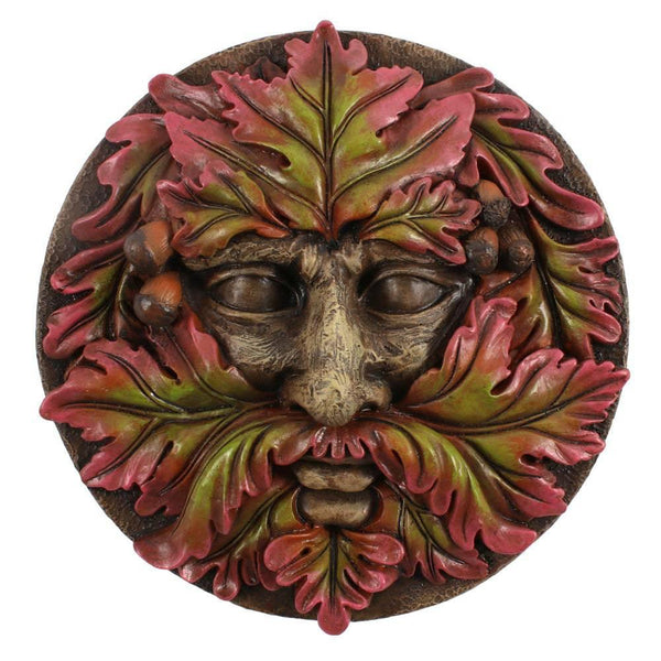 Green Man Round Face Plaque - Home Decor Emporium