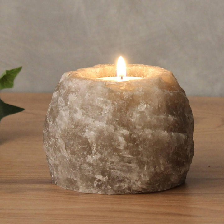 Grey Salt Candle Holder - Home Decor Emporium