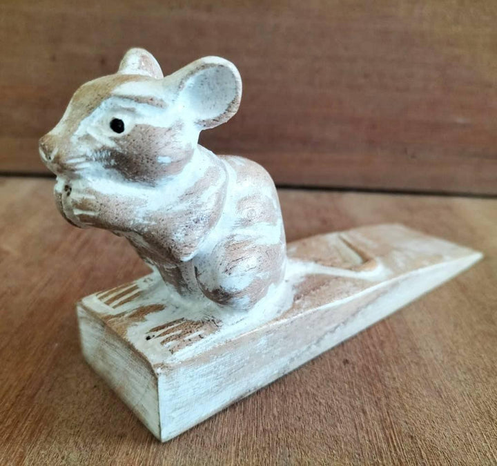 Hand carved Doorstop - Dormouse - Home Decor Emporium