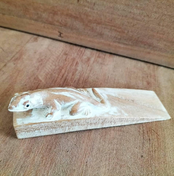 Hand carved Doorstop - Gecko - Home Decor Emporium