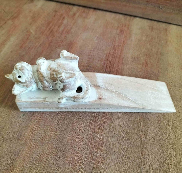 Hand carved Doorstop - Kitten - Home Decor Emporium