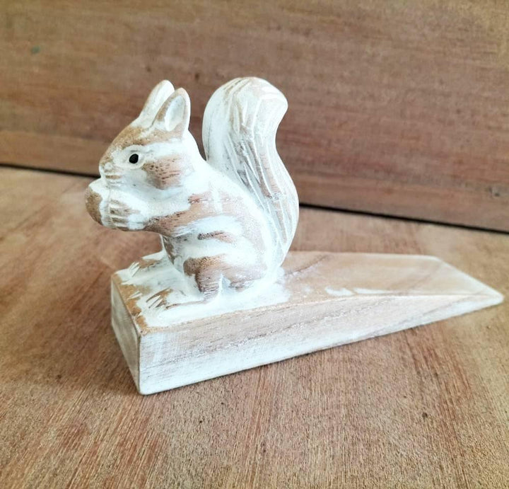 Hand carved Doorstop - Squirrel - Home Decor Emporium