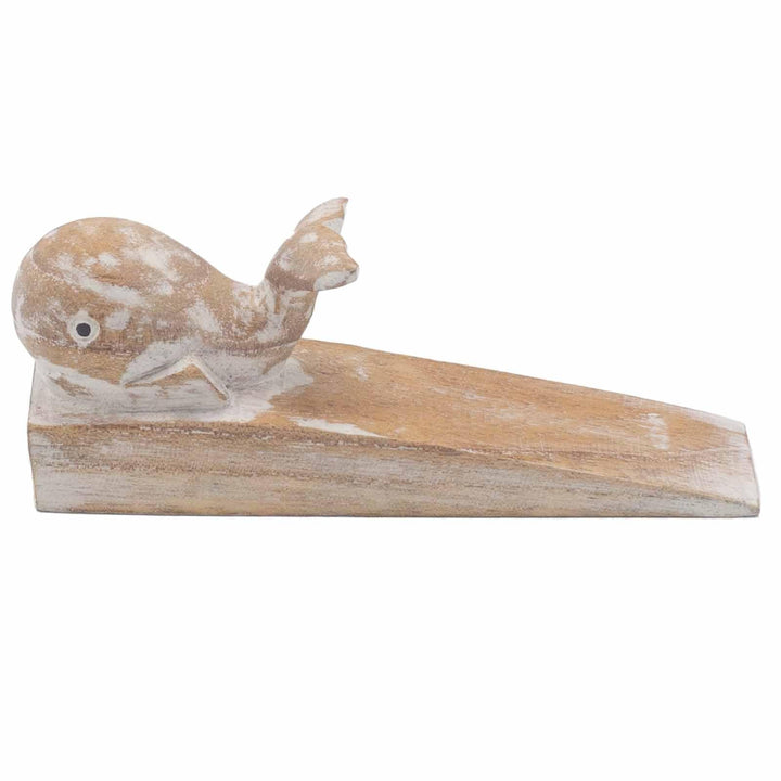 Hand carved Doorstop - Whale - Home Decor Emporium