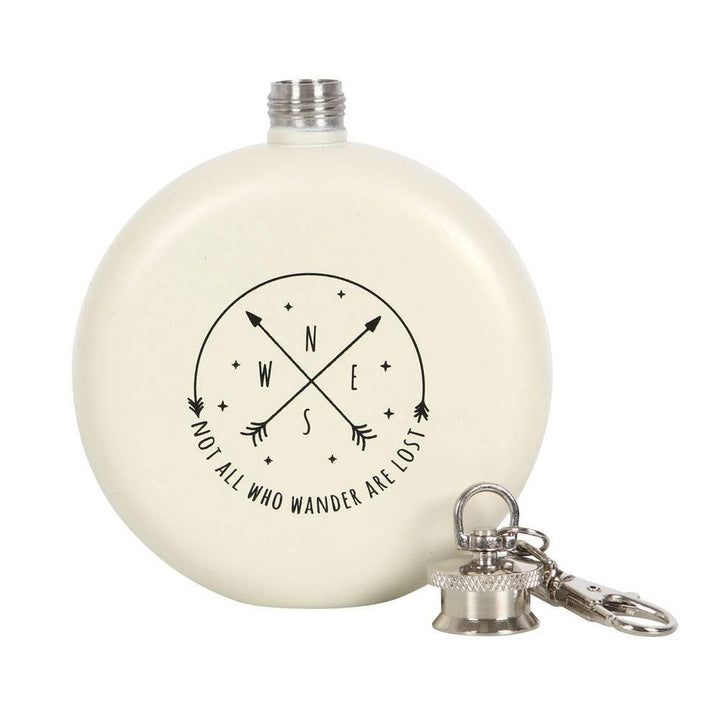 Happy Camper Hip Flask with Keyring - Home Decor Emporium