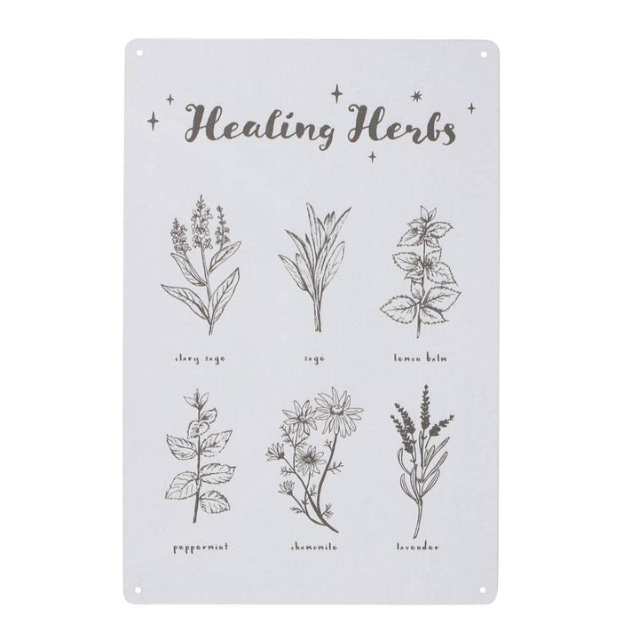 Healing Herbs Metal Sign - Home Decor Emporium