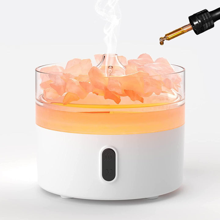 Himalayan Salt  Aroma Diffuser - Night Light - USB-C - Flame Effect (Salt not included) - Home Decor Emporium