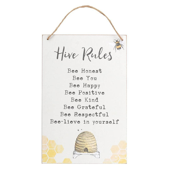 Hive Rules Hanging Sign - Home Decor Emporium