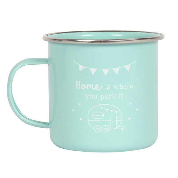 Home is Where You Park it Mint Enamel Style Mug - Home Decor Emporium