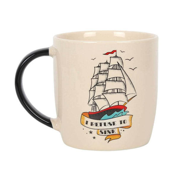 I Refuse To Sink Tattoo Ship Mug - Home Decor Emporium