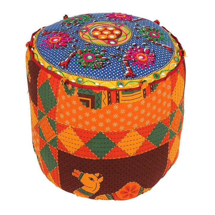 Indian Fabric Recycled Stool - Home Decor Emporium