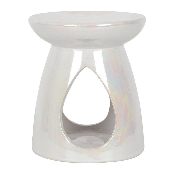 Iridescent White Oil Burner - Home Decor Emporium