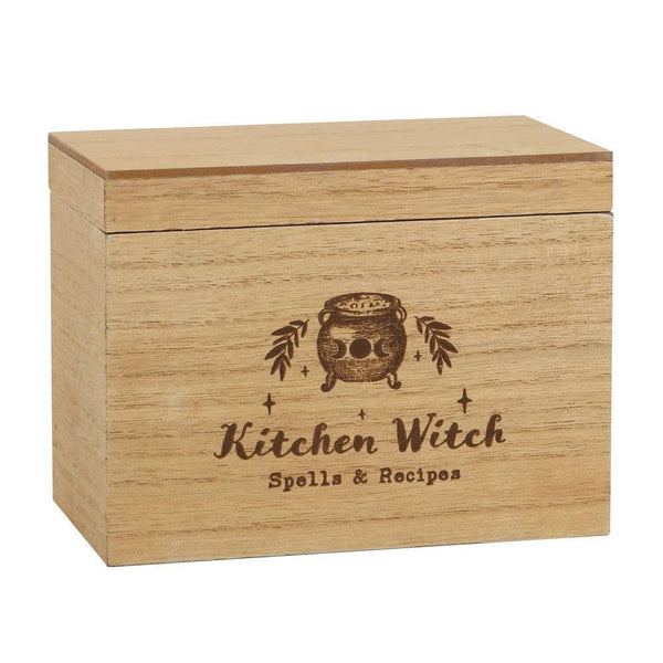 Kitchen Witch Wooden Recipe Box - Home Decor Emporium